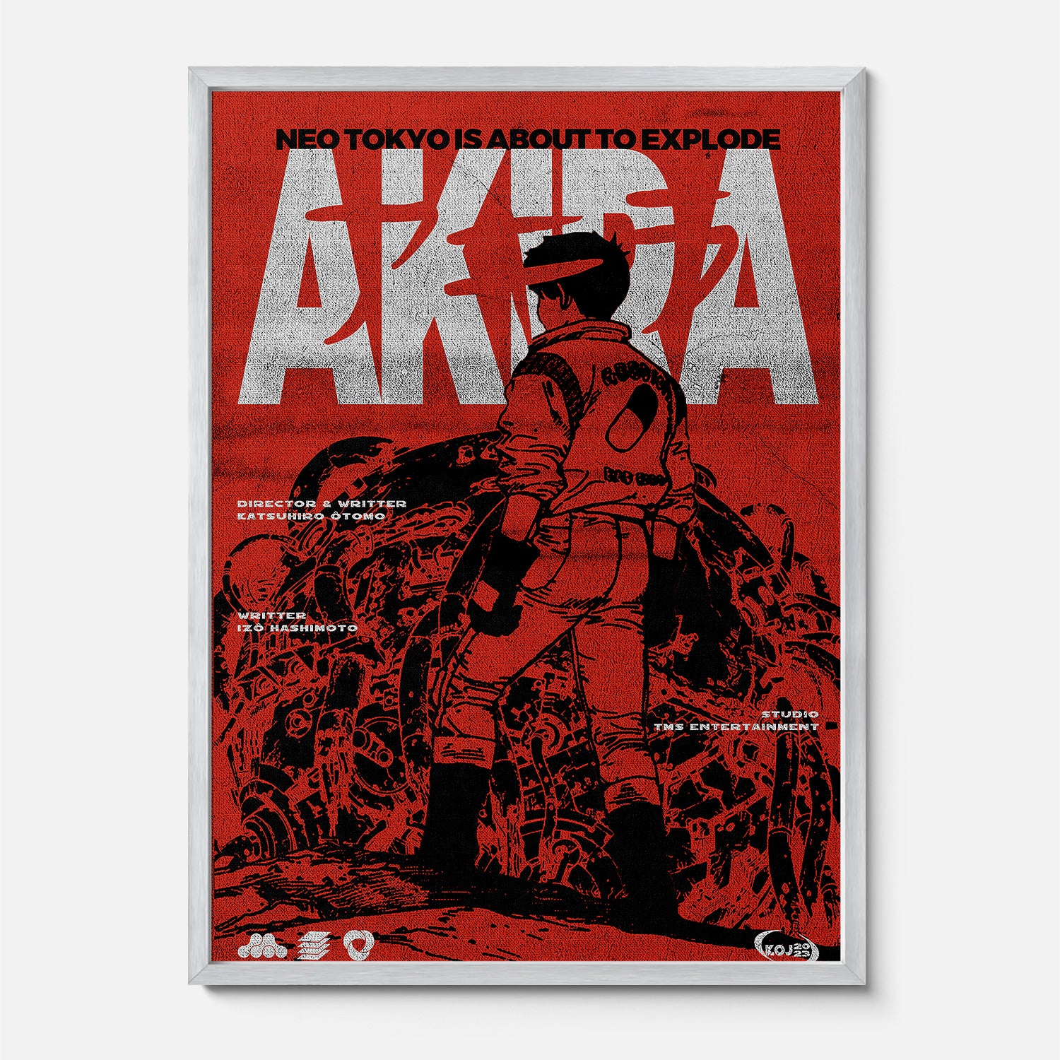 Grunge Akira Neo-Tokyo Poster, Framed 80's Anime Movie Print