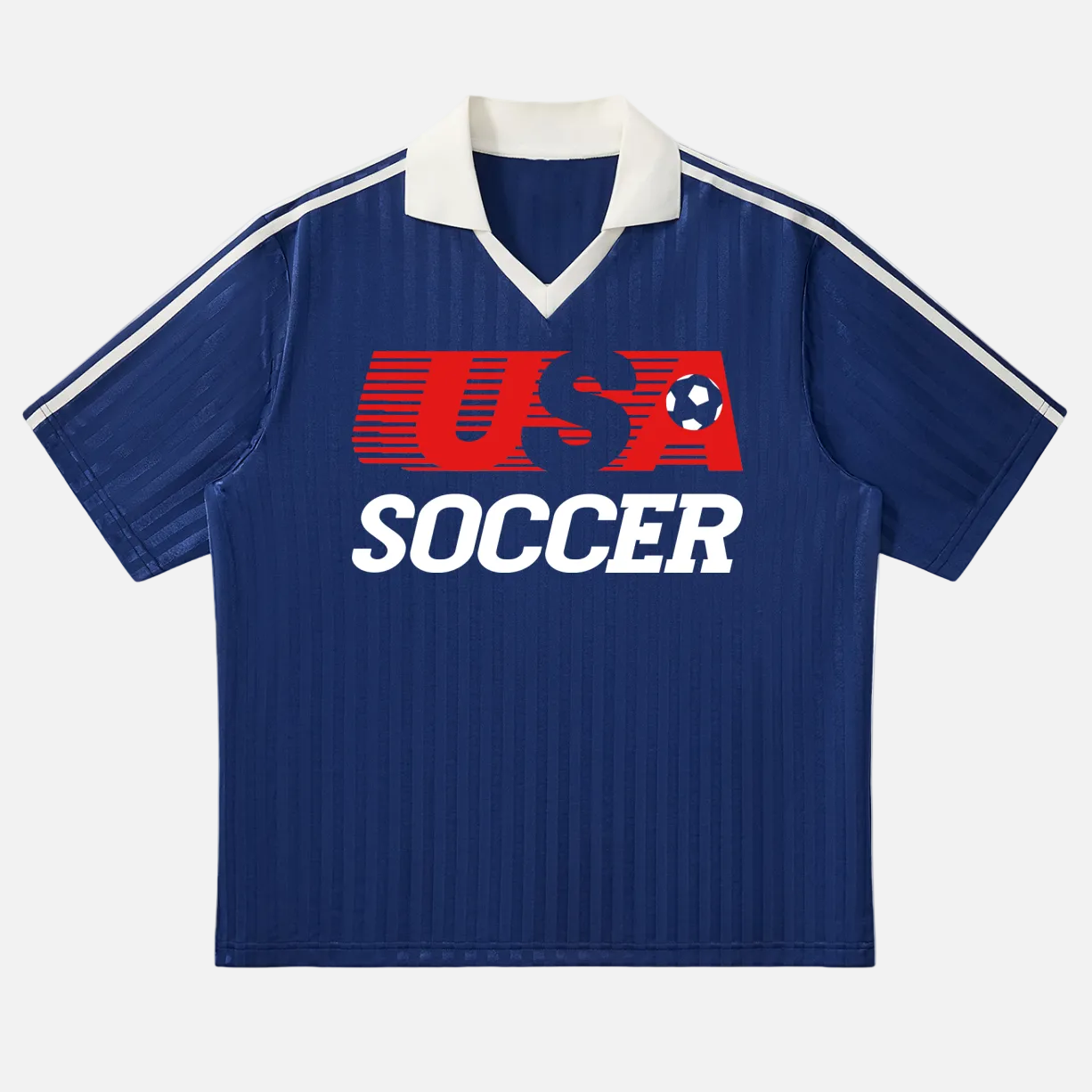 US Soccer team retro 1980s jersey with collar, vintage throwback united states USA world cup jersey