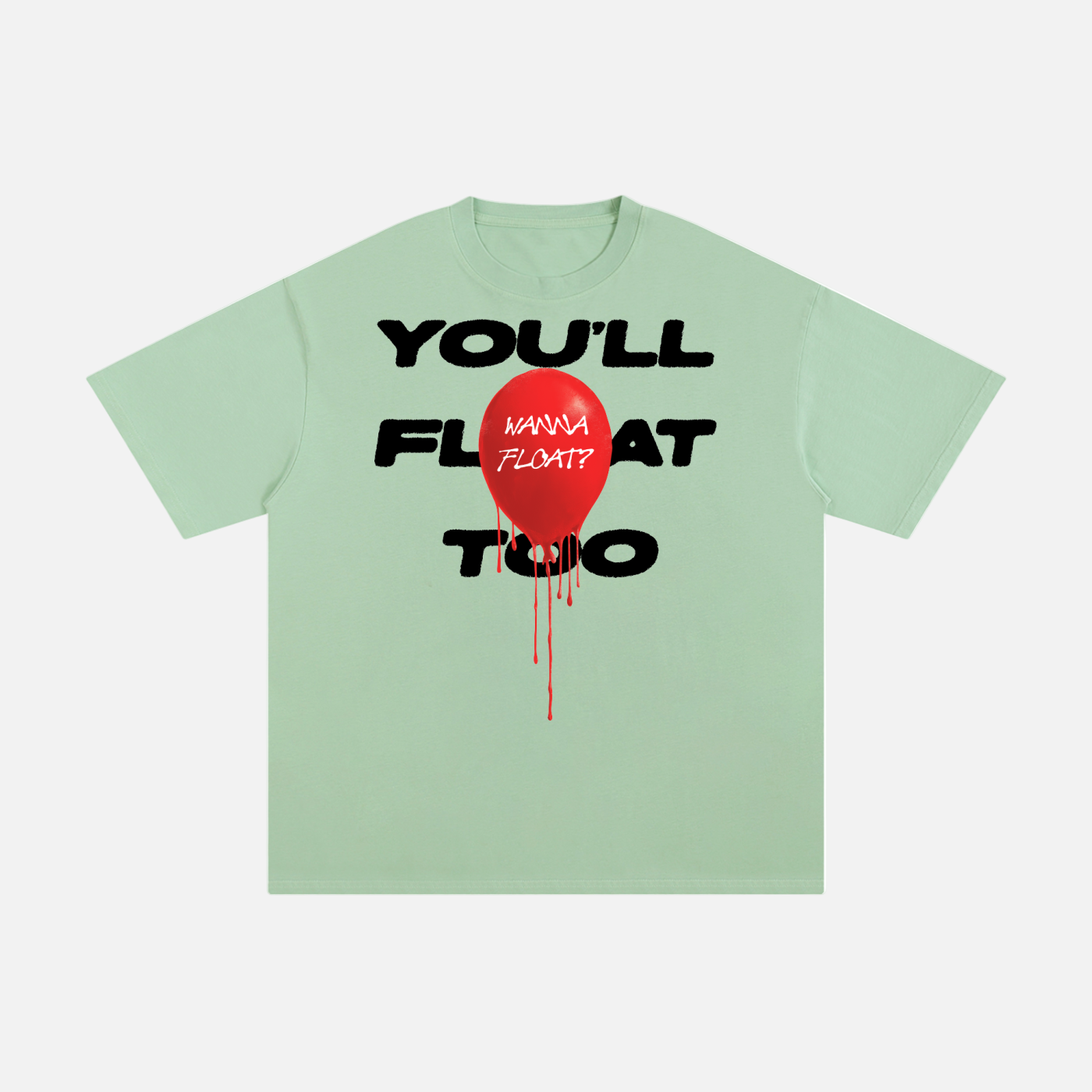 it horror movie graphic tee light green for sale at throwbacks