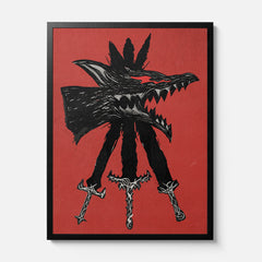Framed Berserk Beast of Darkness anime poster for manga fans looking for grunge berserk wall art prints and decor