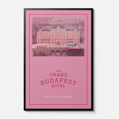 Minimal pink Grand Budapest Hotel Poster Framed or Unframed Wes Anderson Film Wall Art Home Decor