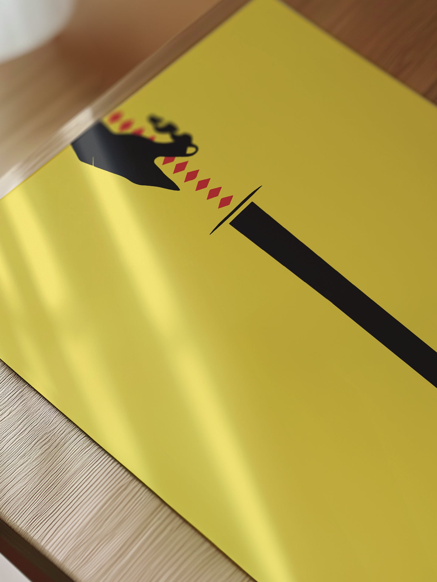 Minimal black and yellow Kill Bill movie poster for Quentin Tarantino Fans, for sale at Throwbacks framed or unframed movie poster prints