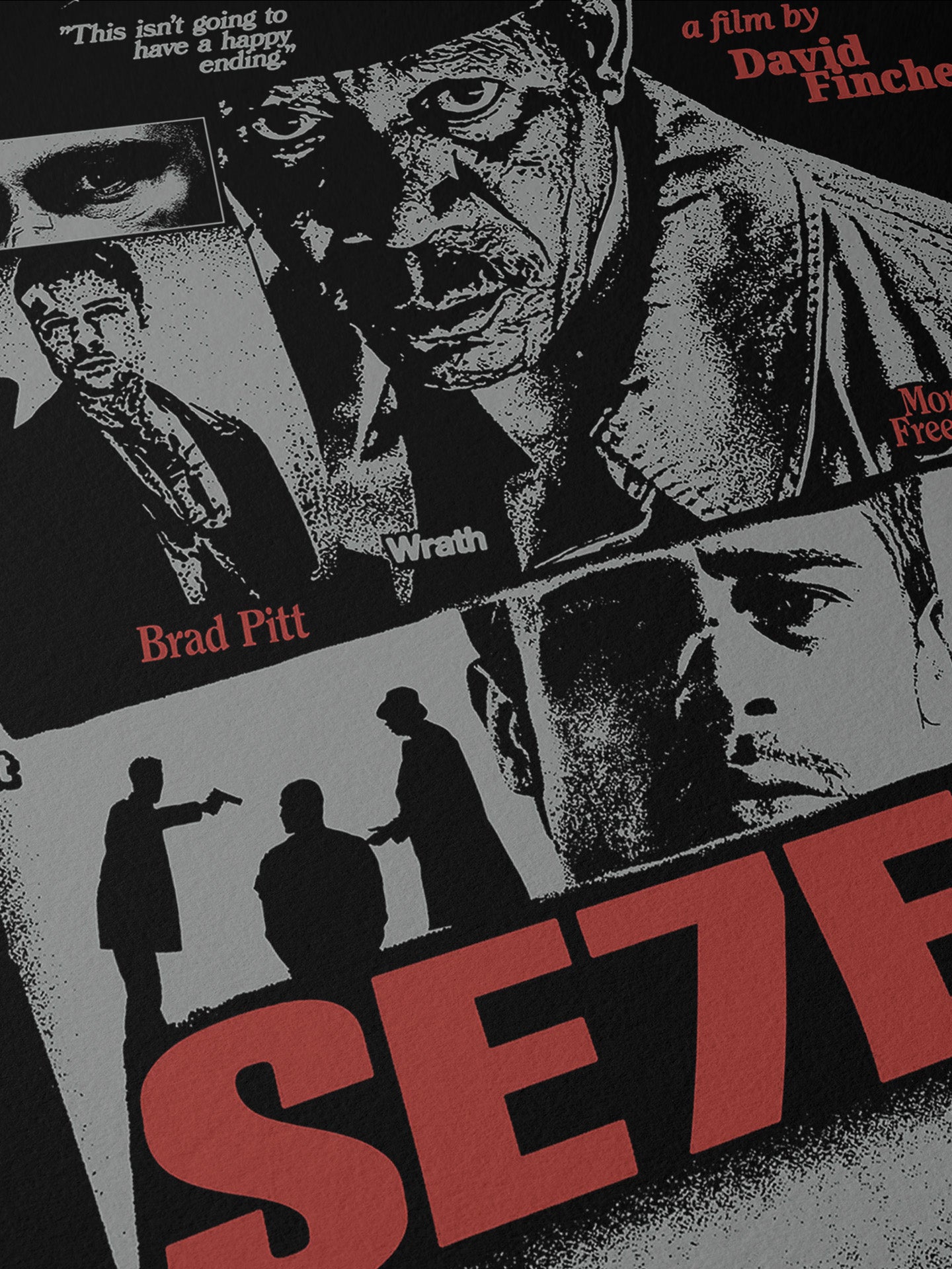 Framed David Fincher Se7en alternate custom movie poster 