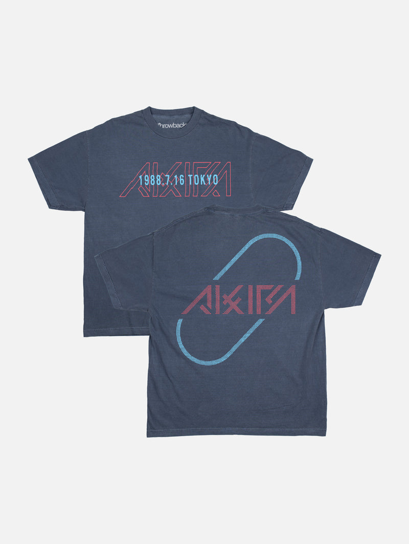 Retro Akira anime graphic tee shirt with front and back print