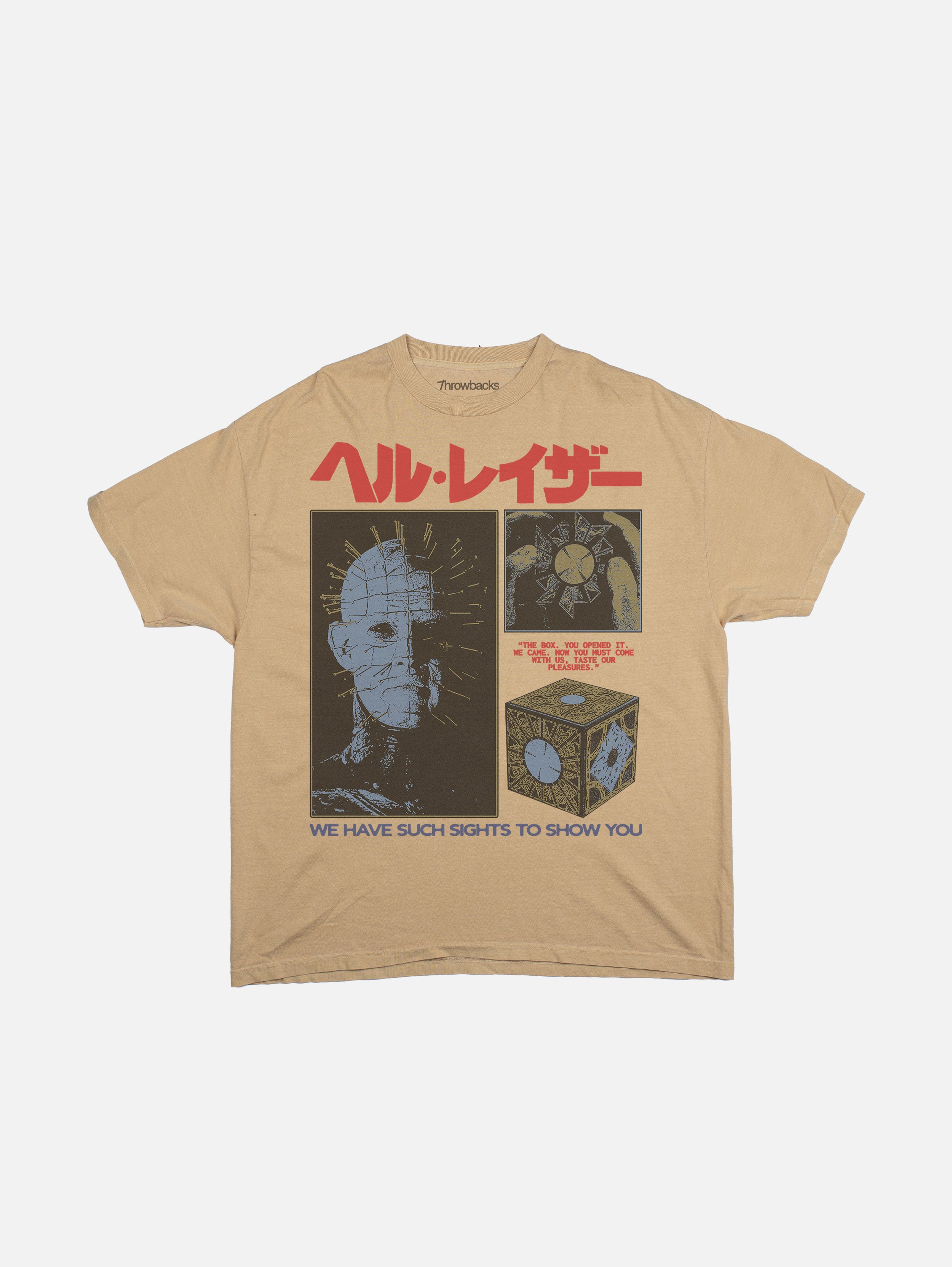 Retro Hellraiser Pinhead Japanese Movie Poster Graphic Tee, Vintage Faded washed t-shirt