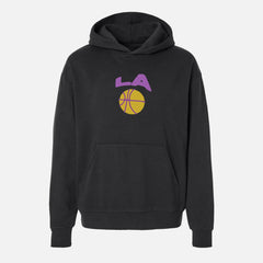 Los Angeles Lakers streetwear hoodie, black medium heavy weight Los Angeles basketball hoodie sweatshirt
