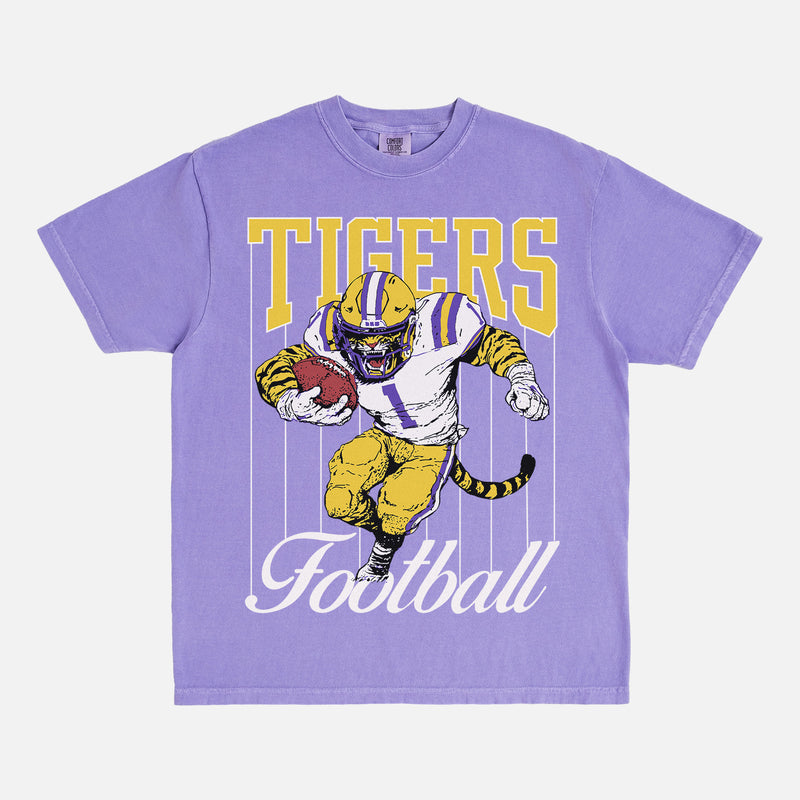 Cute Vintage LSU Tigers mascot college football pinstripes graphic t-shirt comfort colors