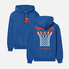 New York Knicks streetwear hoodie, retro NY basketball sweatshirt with front and back print