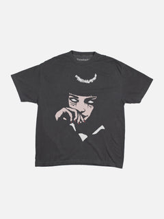 Pulp Fiction Mia Wallace Bathroom Scene Graphic Tee Shirt for men and women faded black