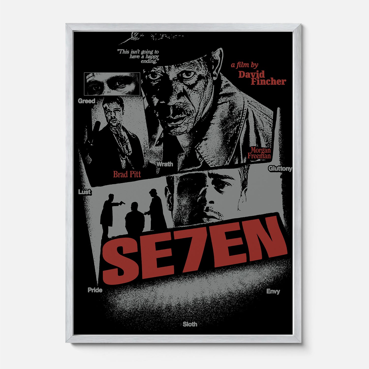 Framed Se7en alternate movie poster poster extra large david fincher film wall art