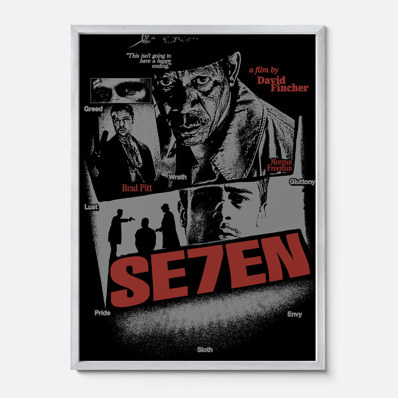 Framed Se7en alternate movie poster poster extra large david fincher film wall art