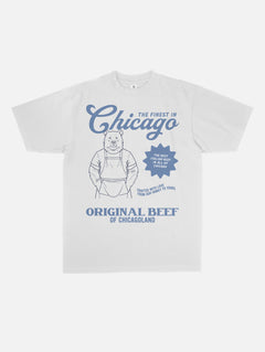 White navy blue The Bear TV show retro original beef promo graphic tee