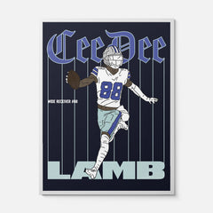 CeeDee Lamb Dallas Cowboys Football Poster, framed or unframed NFL wide receive pinstripes football poster