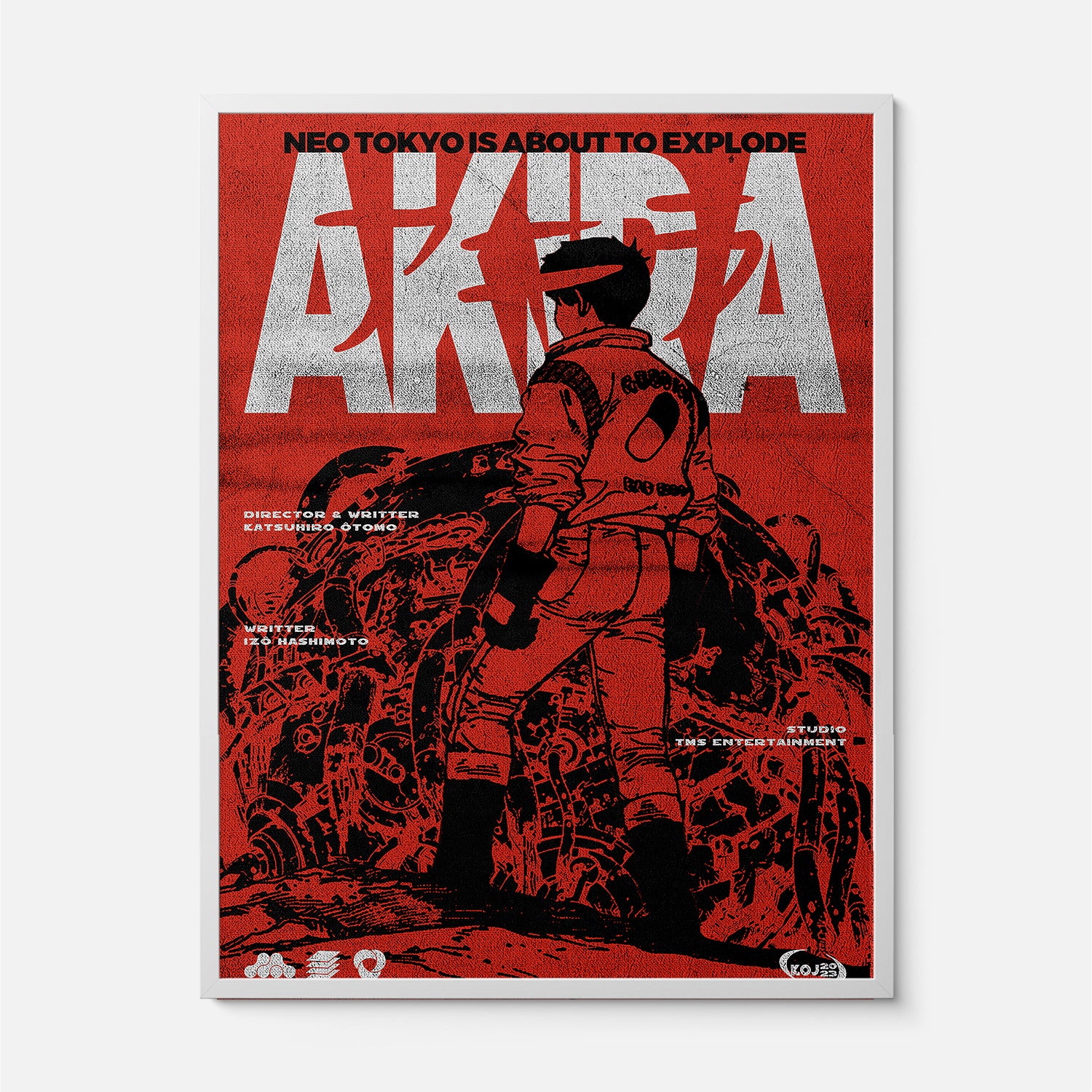 Grunge Akira Neo-Tokyo Poster, Framed 80's Anime Movie Print