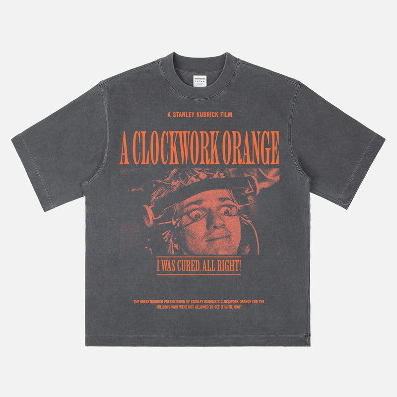A Clockwork Orange Retro Movie T-Shirt, Stanley Kubrick Movie grunge graphic tee shirt
