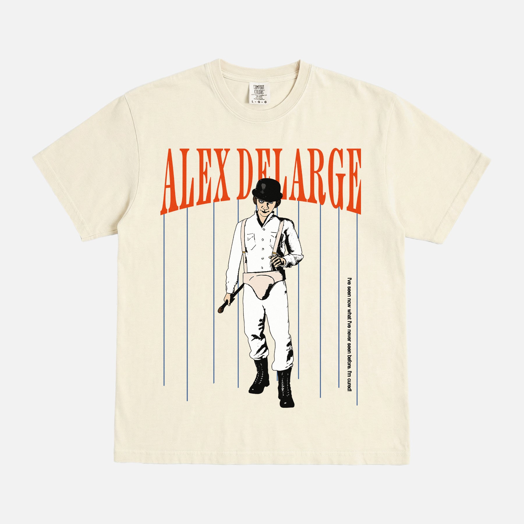 Retro a clockwork orange movie graphic t-shirt in off white