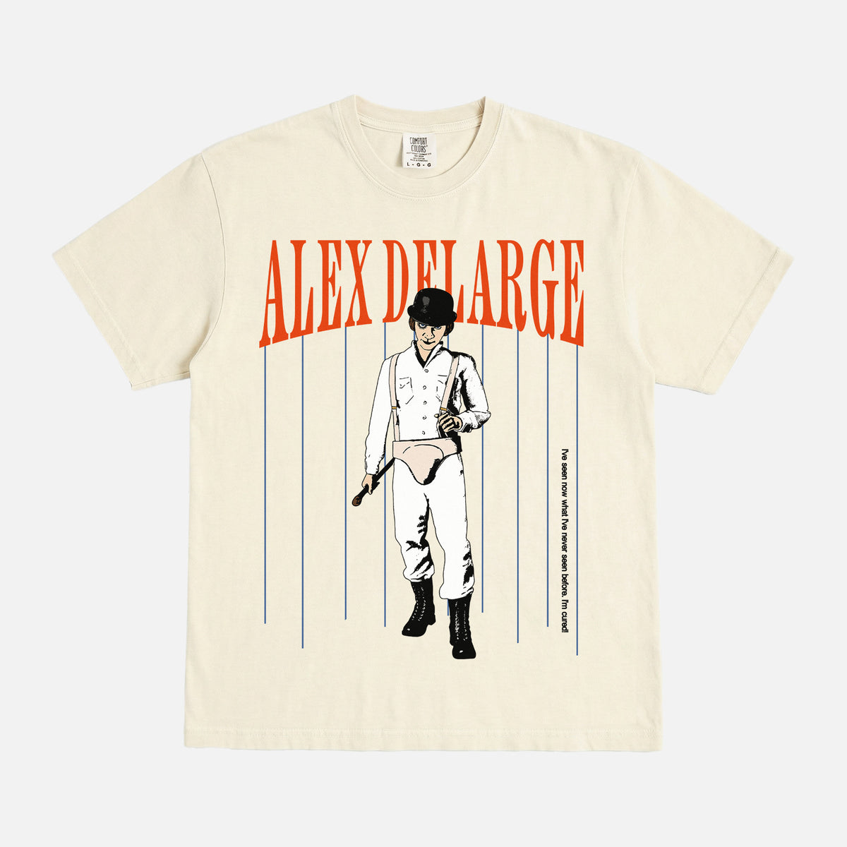 Retro a clockwork orange movie graphic t-shirt in off white