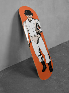 A Clockwork Orange skate deck, retro movie skateboard wall art home decor memorabilia for Stanley Kubrick fans