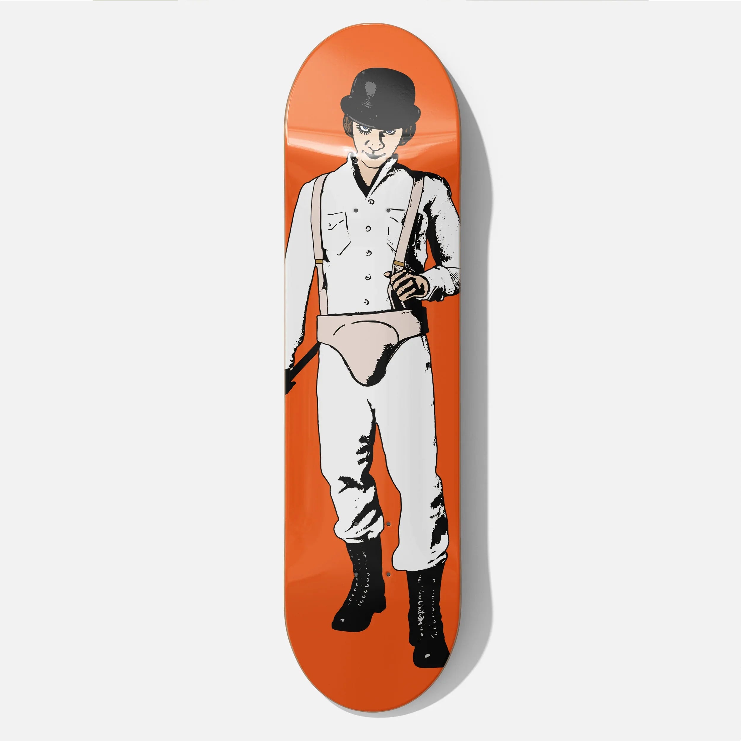 A Clockwork Orange skate deck, retro movie skateboard wall art home decor memorabilia for Stanley Kubrick fans