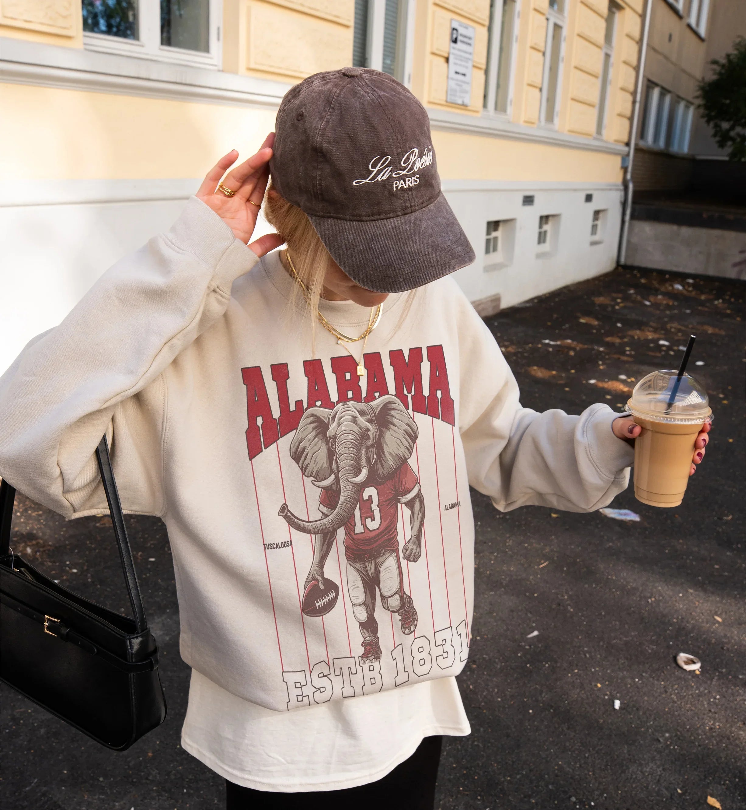 Retro Alabama Mascot football sweatshirt, beige roll tide retro bama football crewneck