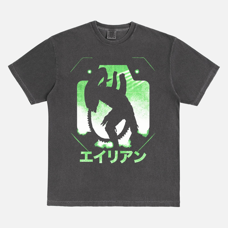 Distressed heavyweight Alien movie t-shirt for 1979 original ridley scott alien film fans