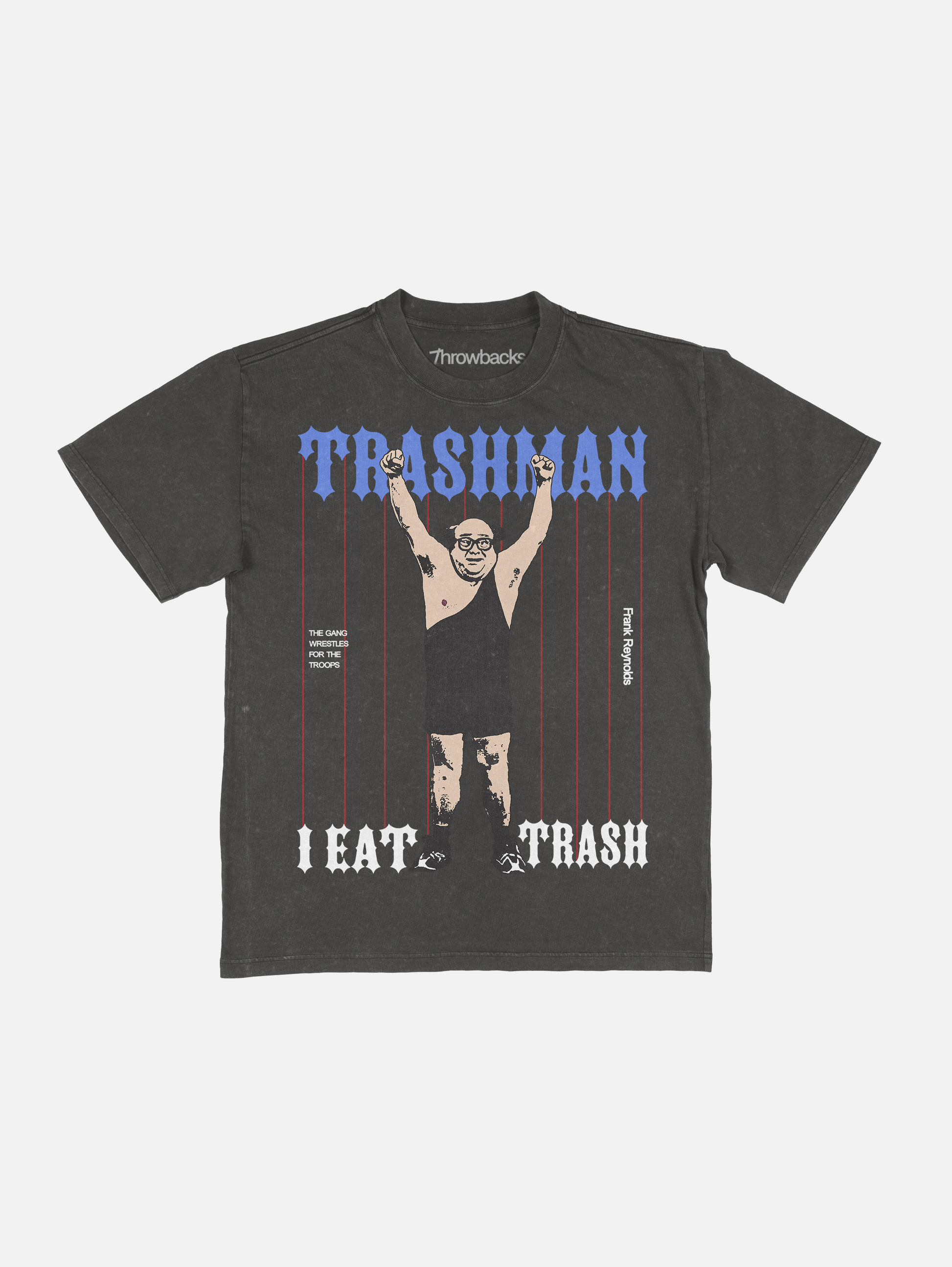 Funny Trashman Frank Reynolds Its Always Sunny in Philadelphia Graphic T-Shirt  faded washed black