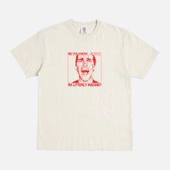 American Psycho Movie t-shirt, heavyweight drop shoulder Patrick Bateman grunge art graphic tee in white and red