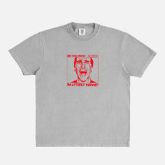 American Psycho Movie t-shirt, heavyweight drop shoulder Patrick Bateman grunge art graphic tee in beige and red