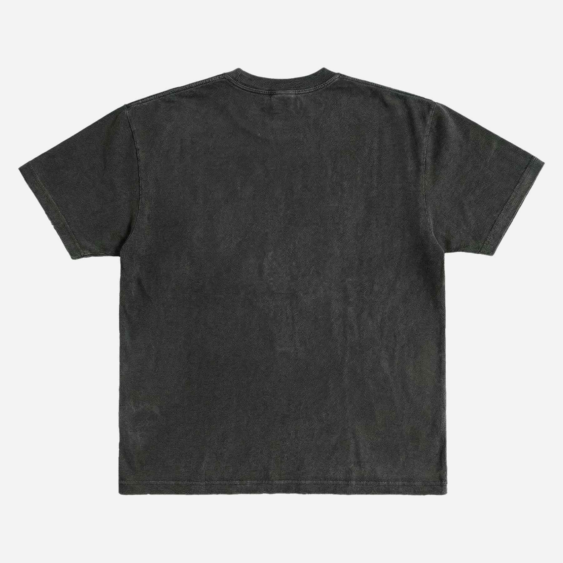 back of washed black graphic t-shirt for sale at Throwbacks