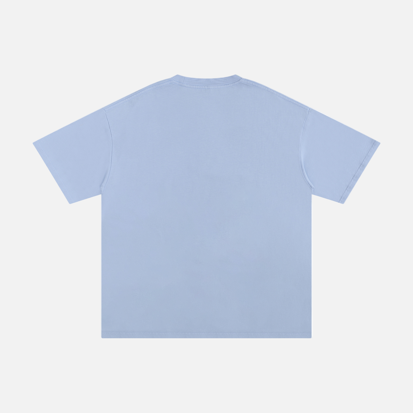Back of light blue streetwear t-shirt for sale at throwbacks