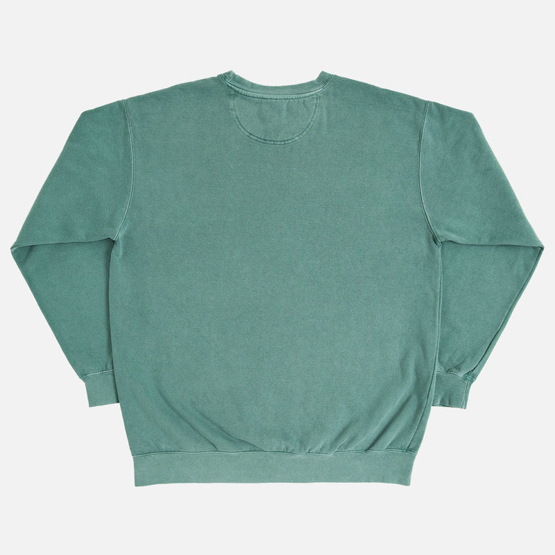Back of Comfort Colors 1566 Light Green Crewneck Sweatshirt for sale at Throwbacks