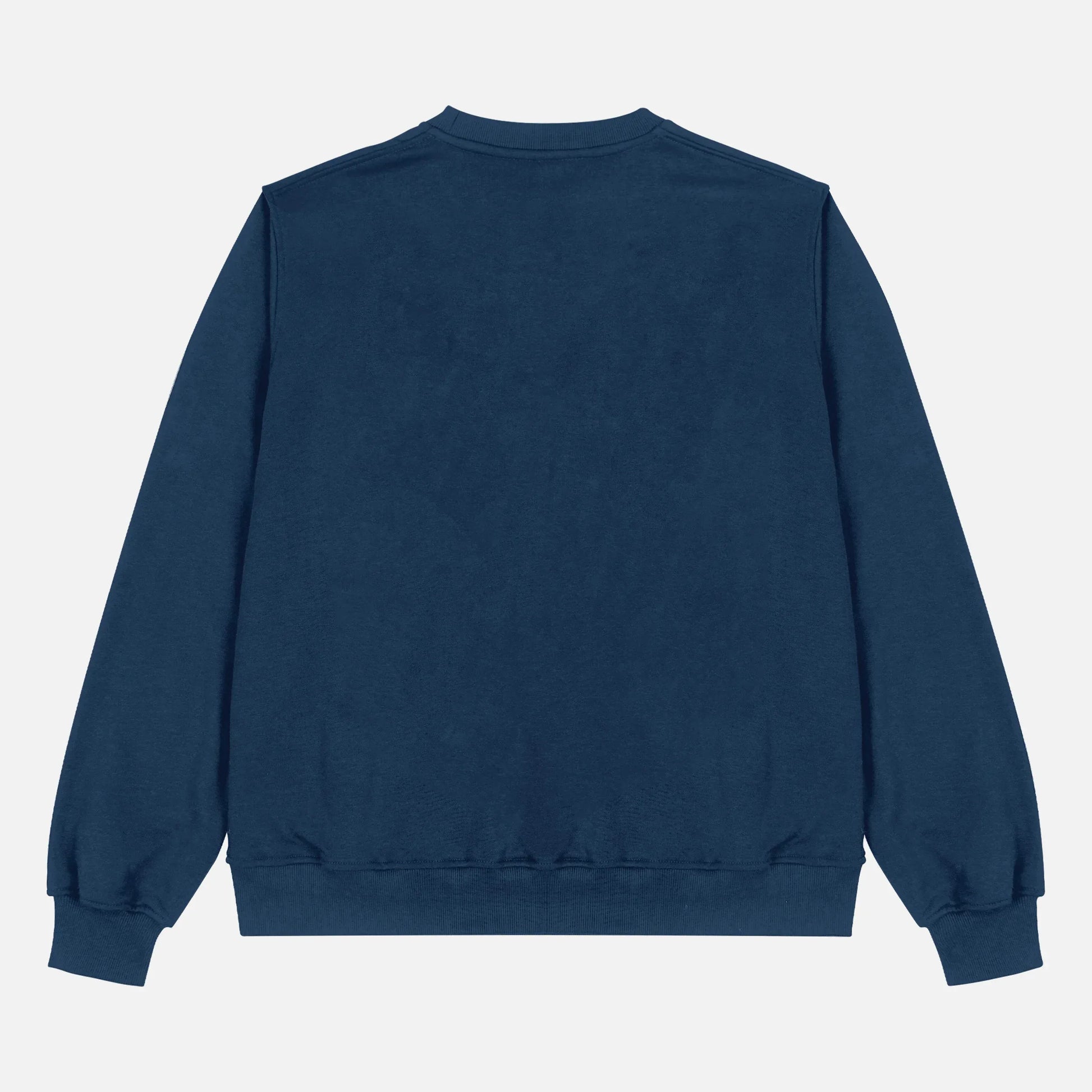 Back of Navy streetwear heavyweight sweatshirt for sale at THrowbacks