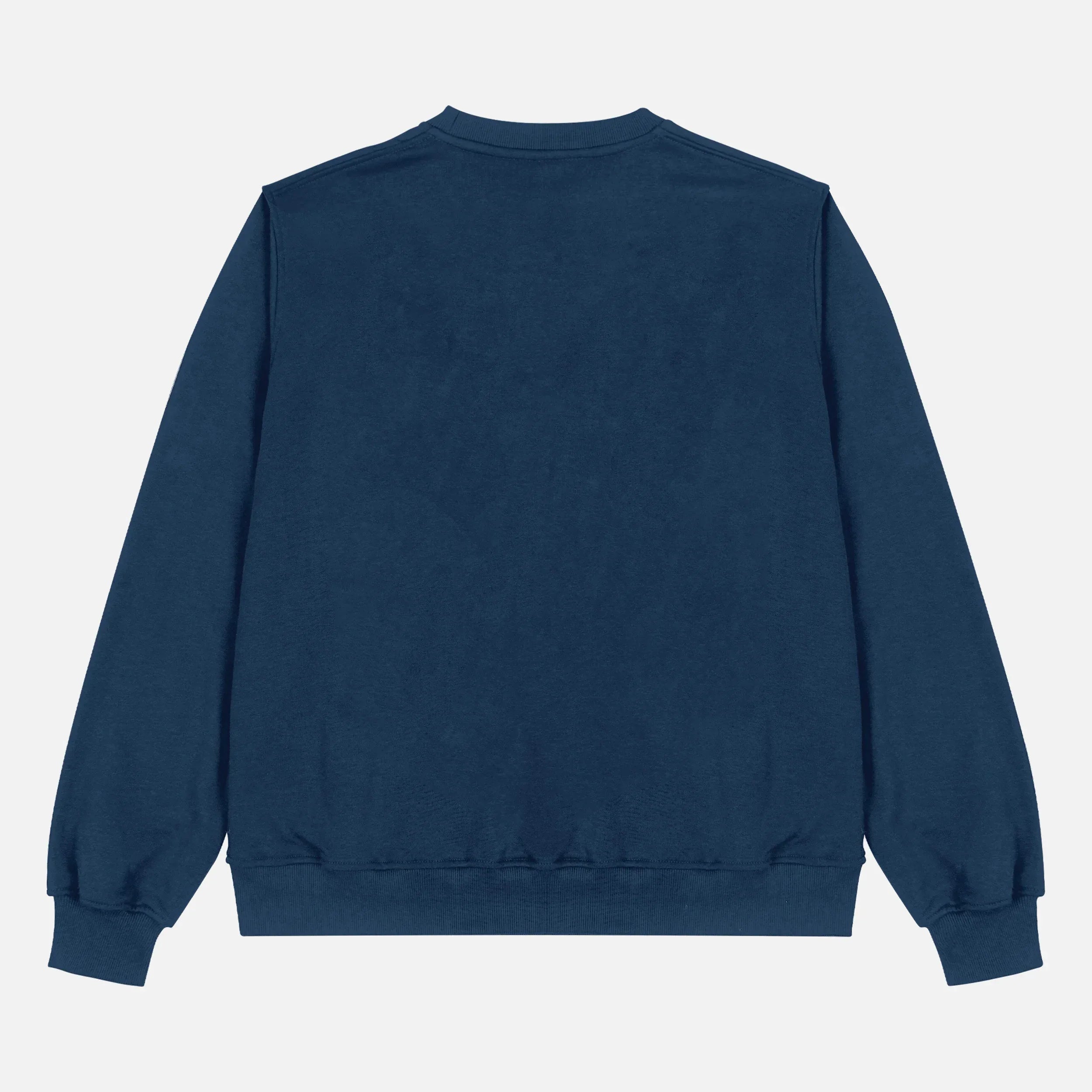 Back of Navy streetwear heavyweight sweatshirt for sale at THrowbacks