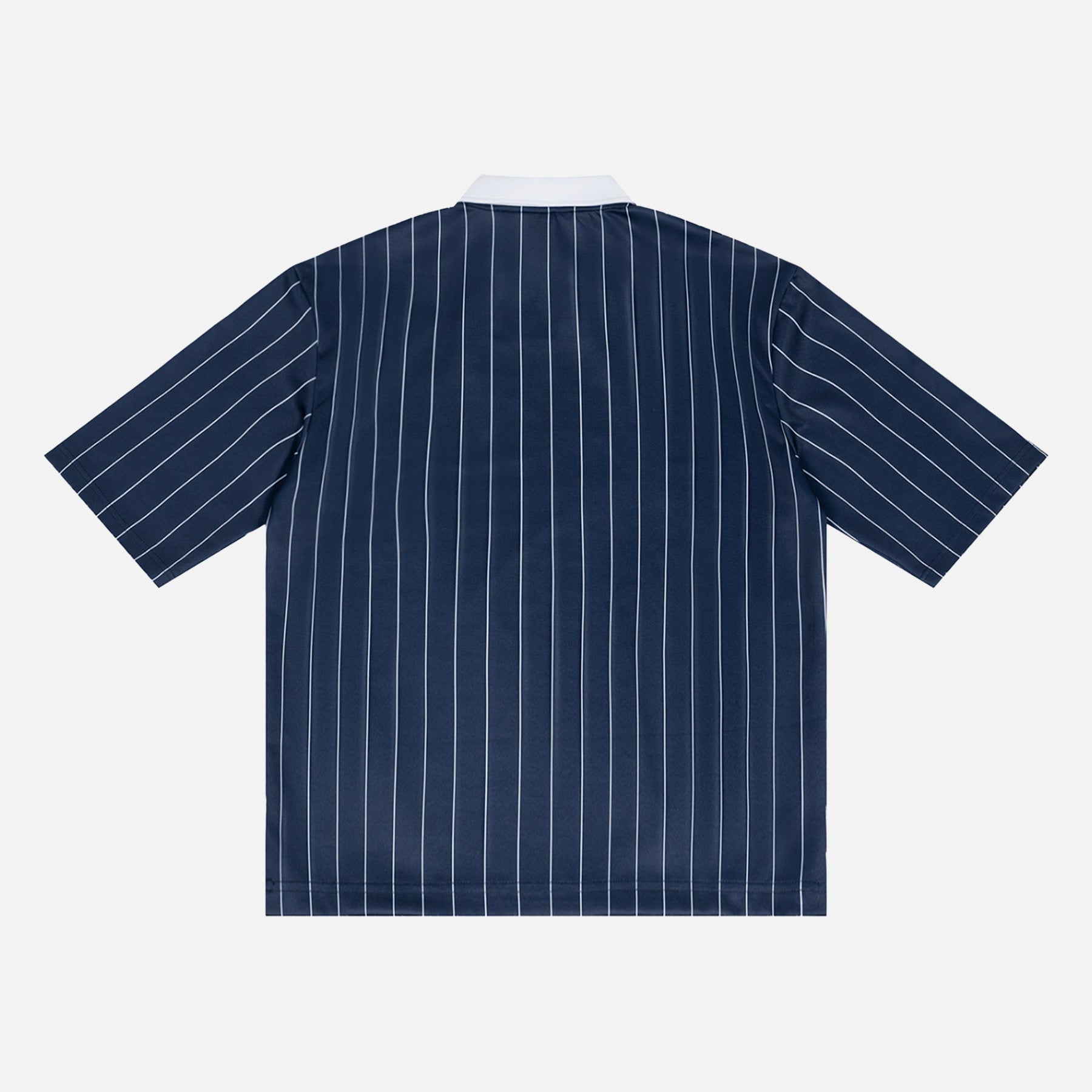 back of navy united states world cup soccer jersey with pinstripes