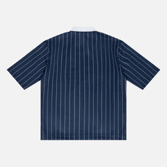 back of navy united states world cup soccer jersey with pinstripes