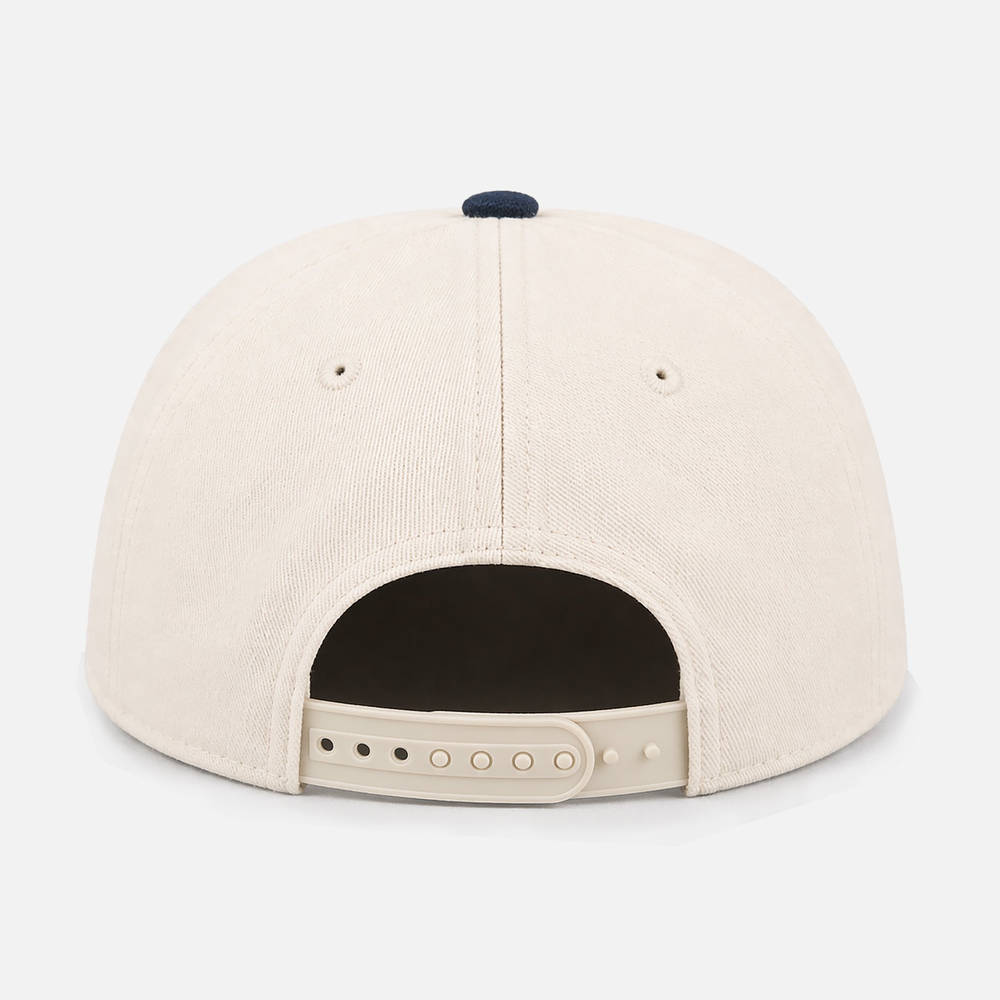 Back of a custom embroidered two town snapback hat for sale at Throwbacks