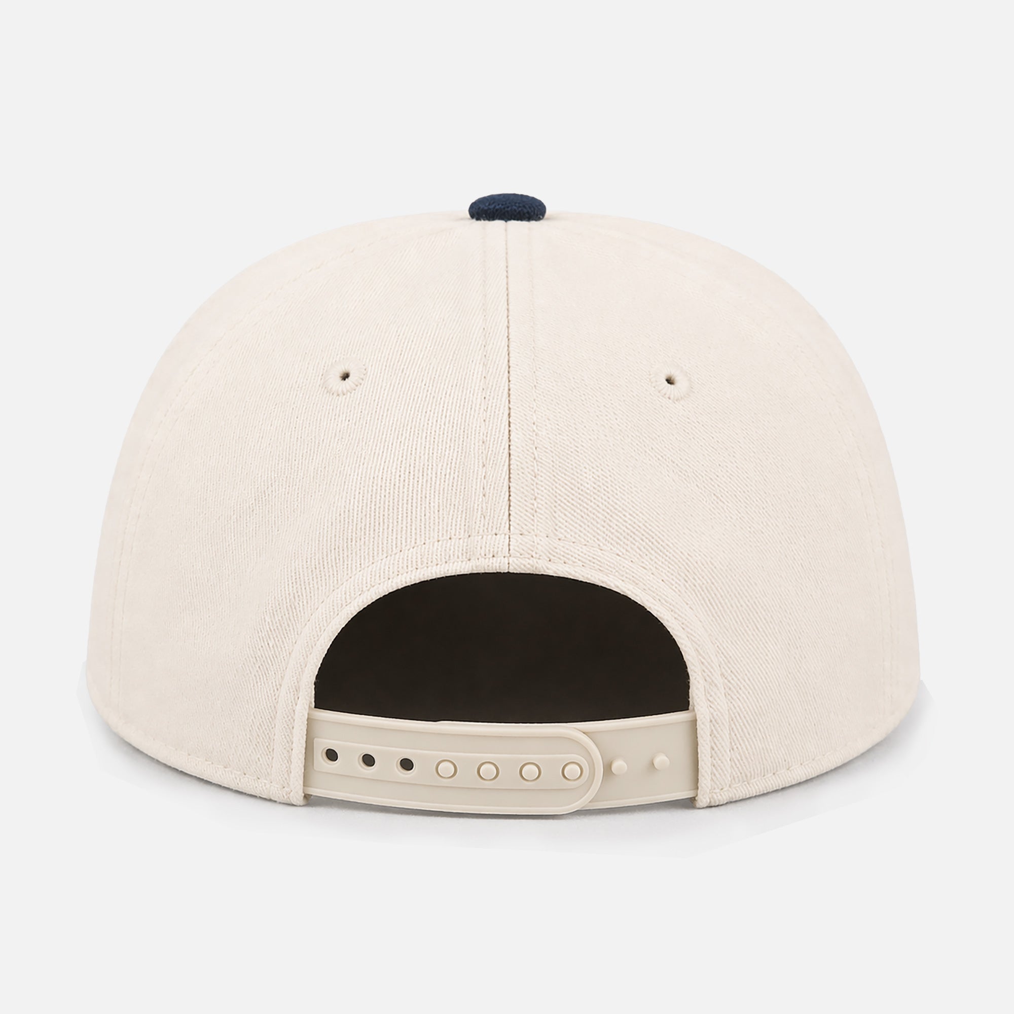 Back of a custom embroidered two town snapback hat for sale at Throwbacks