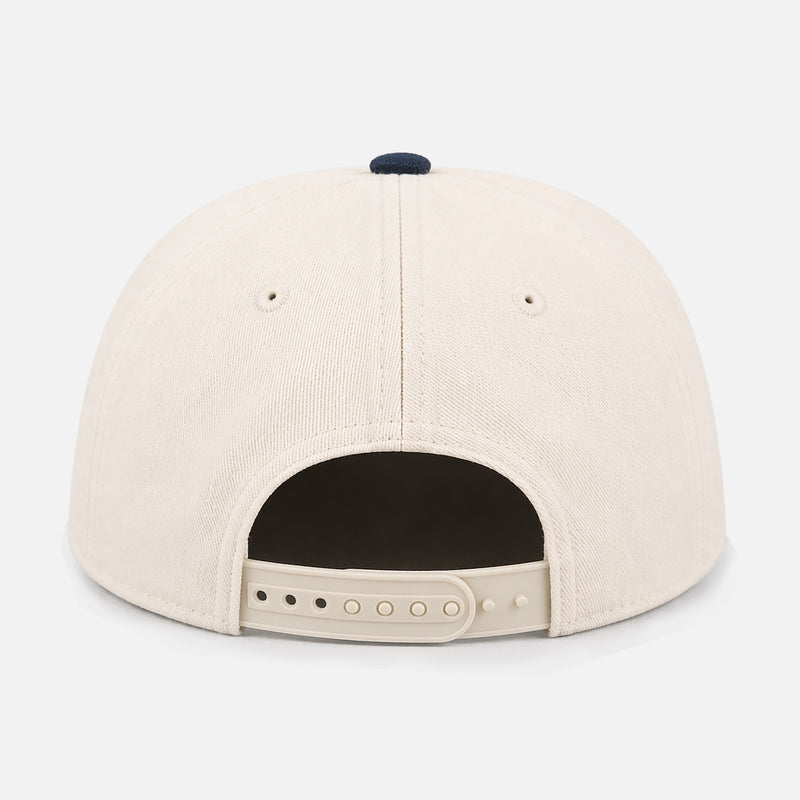 Back of a custom embroidered two town snapback hat for sale at Throwbacks