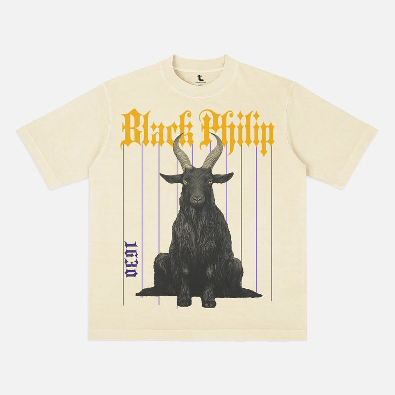 The VVitch movie graphic tee grunge Black Philip the goat streetwear heavyweight distressed A24 horror movie t-shirt