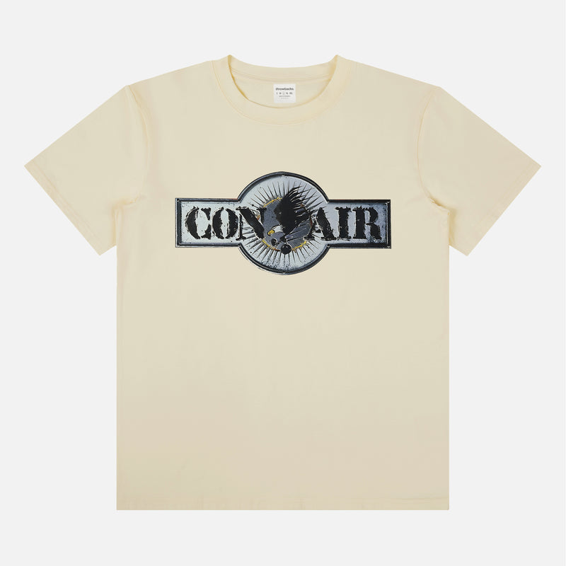 Con-Air Movie graphic t-shirt with movie poster logo on a unisex beige 90s tee