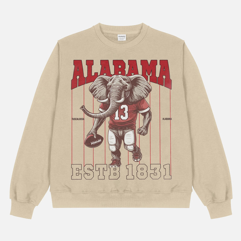 Retro Alabama Mascot football sweatshirt, beige roll tide retro bama football crewneck