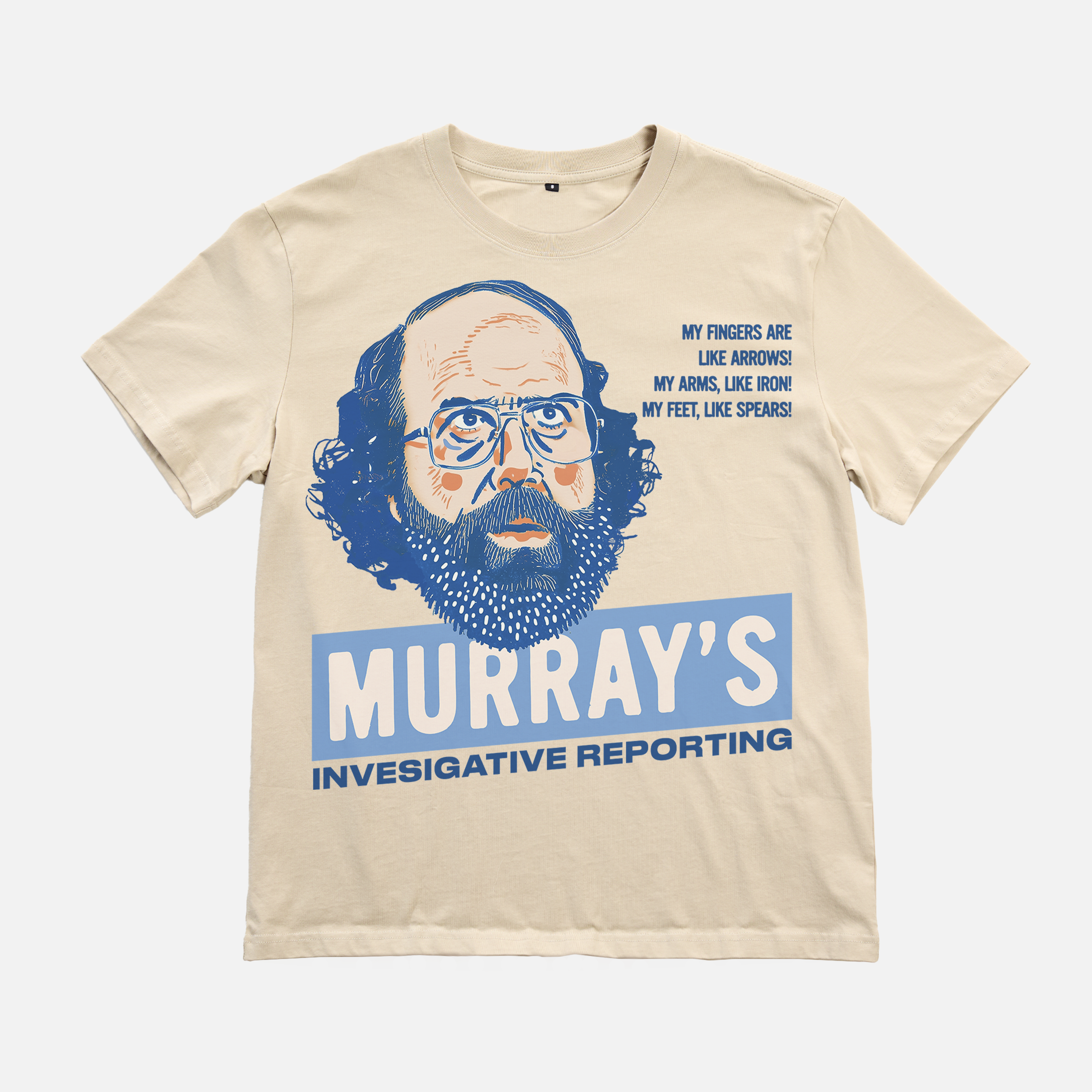 funny beige stranger things murray bauman investigative reporting ad graphic tee shirt 