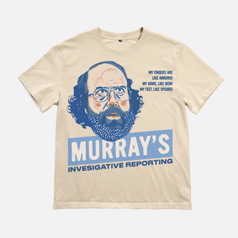 funny beige stranger things murray bauman investigative reporting ad graphic tee shirt 
