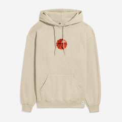 New York Knicks streetwear hoodie, retro beige NY basketball sweatshirt with front and back print