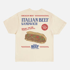 The Bear TV show t-shirt, jeremy allen white fan merch, beige comfort colors retro the original beef of chicagoland restaurant 