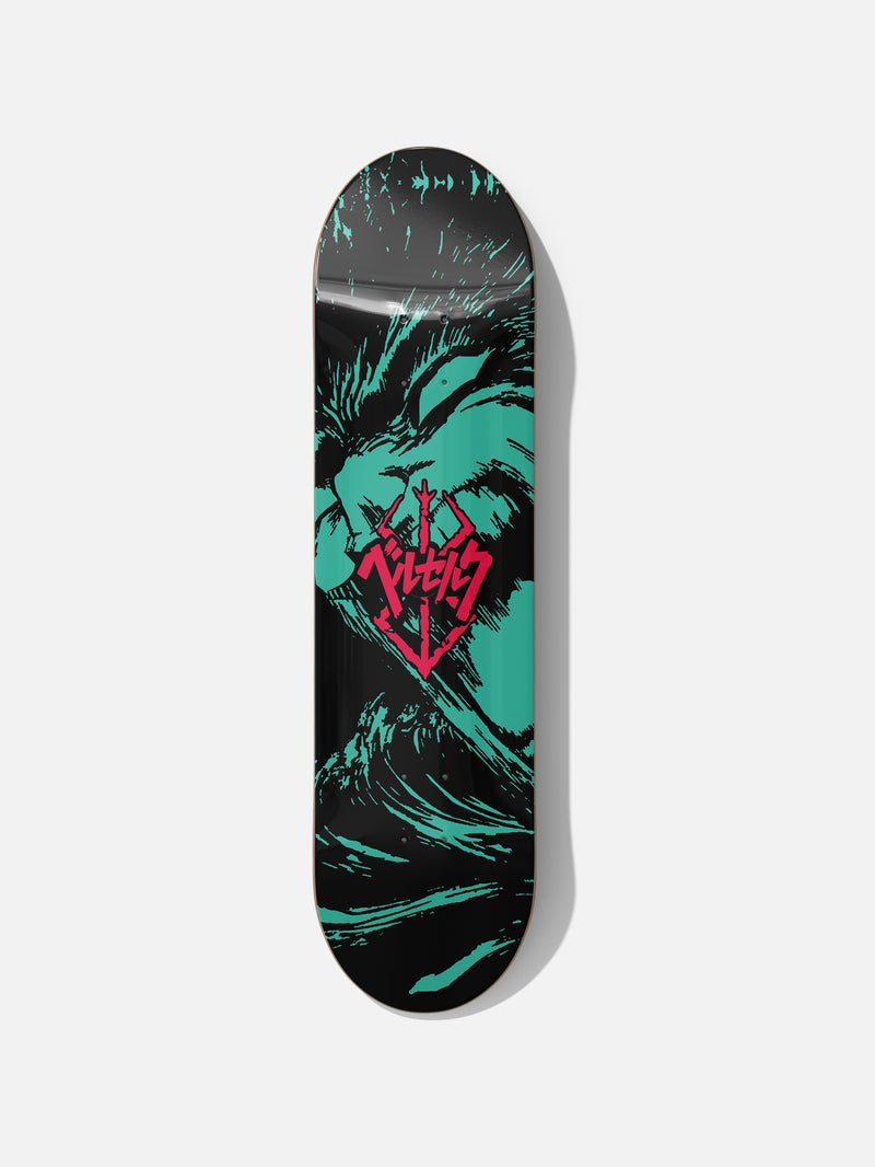 green and red berserk manga anime skateboard deck