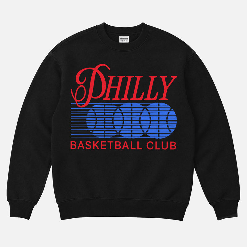 Throwback 1990s Philadelphia 76ers NBA streetwear sweatshirt with retro sixers basketball graphic