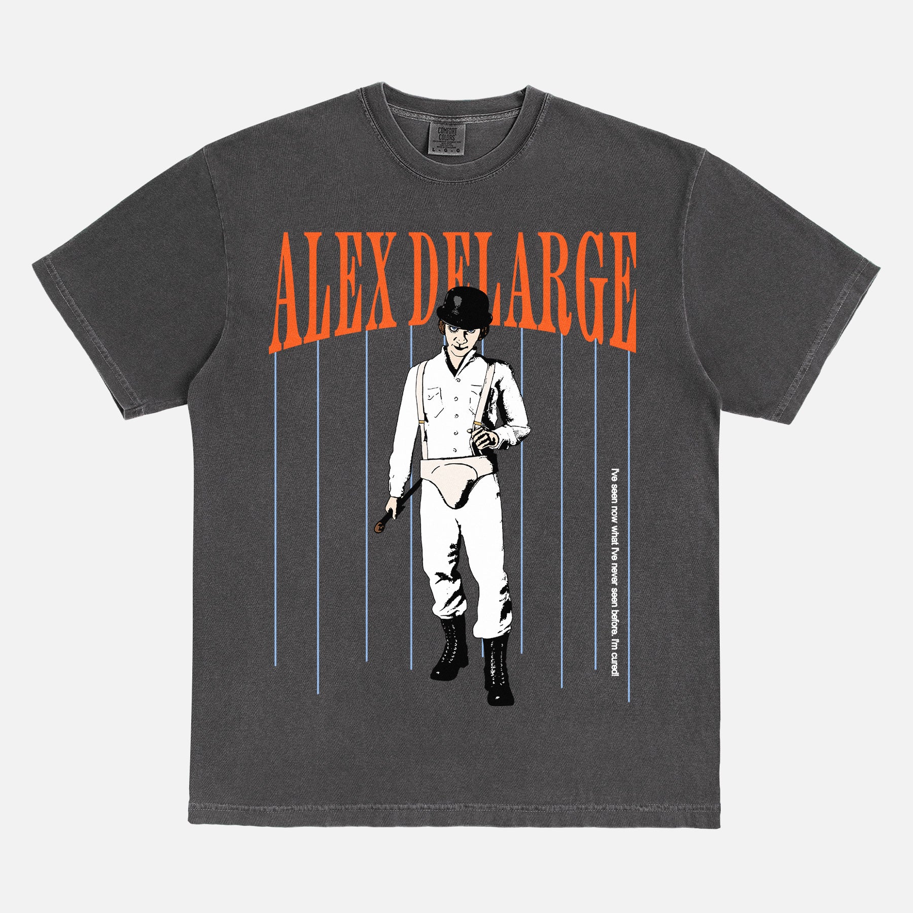 Retro a clockwork orange movie graphic t-shirt in faded black