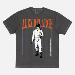 Retro a clockwork orange movie graphic t-shirt in faded black
