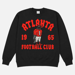 Premium black Atlanta falcons sweatshirt with throwback falcon mascot on a unisex crewneck 